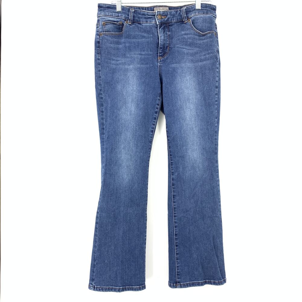 So Slimming By Chicos Bootcut Flare Leg Jeans Womens Sz 1.5 US 10 Medium Wash